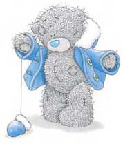Мишка Тедди в синей шубке