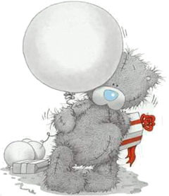 Мишка Тедди с шариком и подарком