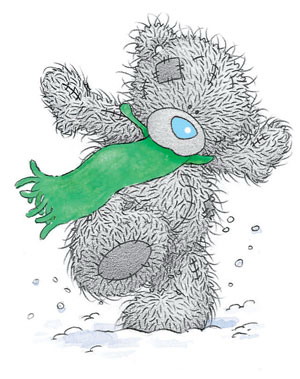 Мишка Тедди топчется на снегу