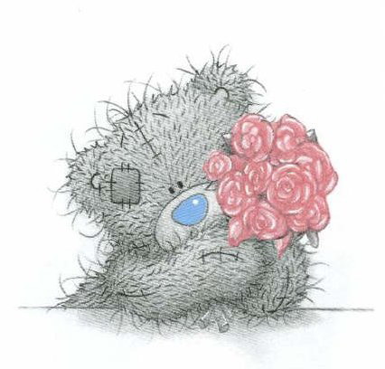 Мишка Тедди с букетом цветов
