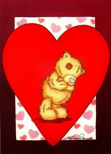Мишки Тедди в красном сердечке