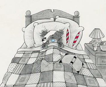 Мишки Тедди в кроватке