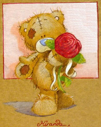 Мишка Тедди с розой