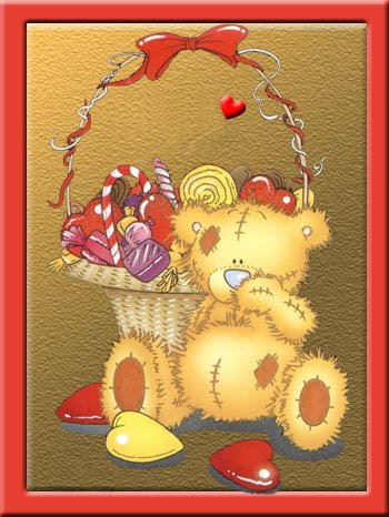 Мишка Тедди с корзиной сладостей