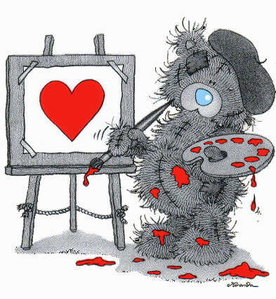 Мишка тедди рисует сердце