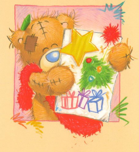 Мишки Тедди с открыткой