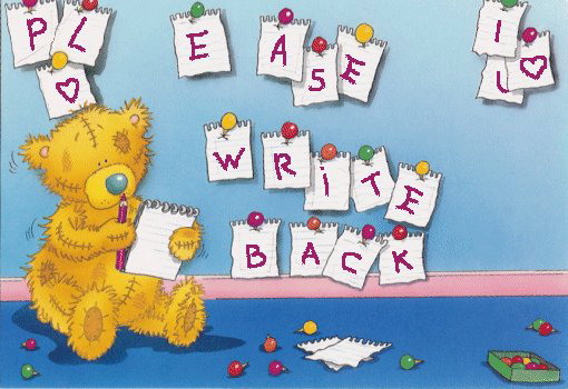 Мишка Тедди пишет буквы