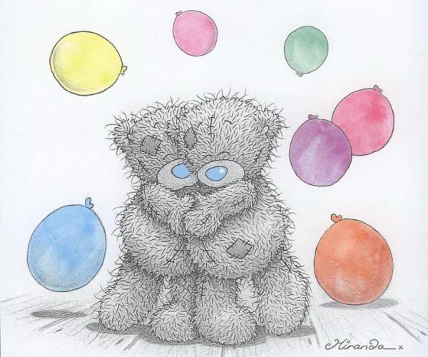 Два медвежонка Тедди с шариками