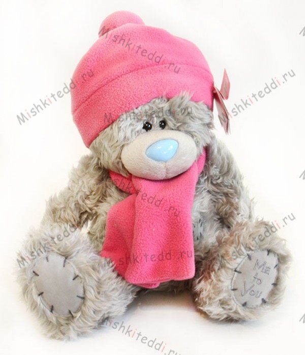 Мишка Тедди Me to you 25 см в розовой шапке и шарфе Мишка Тедди Me to you 25 см в розовой шапке и шарфе