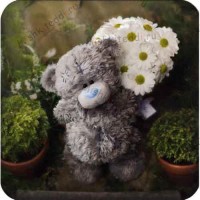Bear With Flowers Me to You Bear Card
