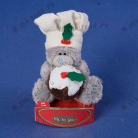 Мишка Тедди Me To You  7,5 смв белом колпаке с  пудингом - 3" With Love Xmas Pudding Me to You Bear G01W0299 152