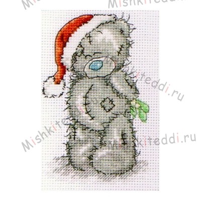 Набор для вышивания - Мишка Тедди в новогоднем колпачке Набор для вышивания - Мишка Тедди в новогоднем колпачке