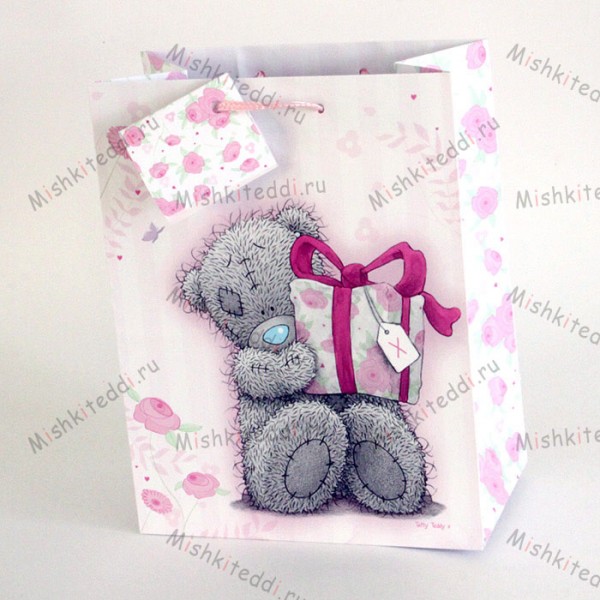 Подарочный пакет Me to you - Мишка Тедди с подарком Подарочный пакет Me to you с изображением мишкиТедди с подарком.