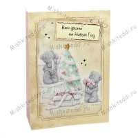 Новогодняя открытка - Мишки Тедди наряжают елку