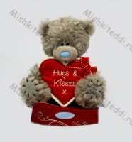 Мишка Тедди Me to you 18 см с сердцем-плакатом Hugs and Kisses