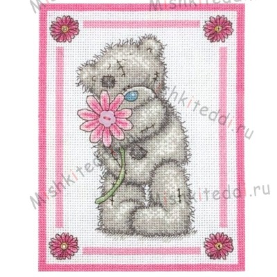 Набор для вышивания - Мишка Тедди с цветочком Набор для вышивания - Мишка Тедди с цветочком