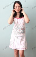 Домашнее платье на бретельках - мишка Тедди с корзиной