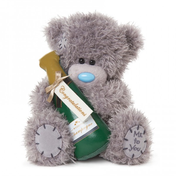 Мишка MetoYou (Тедди) с бутылкой шампанского &quot;Поздравления с днем свадьбы&quot; (M7 Congratulations) 