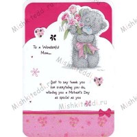 Bear with Bouquet Mothers Day Me to You Bear Card