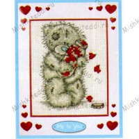 Lots of Love Me to You Bear Cross Stitch Kit inc Mount