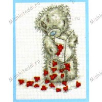 Little Hearts Me to You Bear Small Cross Stitch Kit