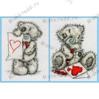 Card for You & Heart for You Me to You Bear Cross Stitch Kits (Double Pack)