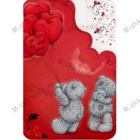 Bear With Balloons Valentines Me to You Bear Card