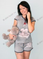Пижама - Мишки Тедди с цветами