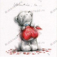 Tatty Holding I Love You Heart Valentines Me to You Bear Card