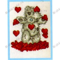 Shower of Hearts Me to You Bear Small Cross Stitch Kit